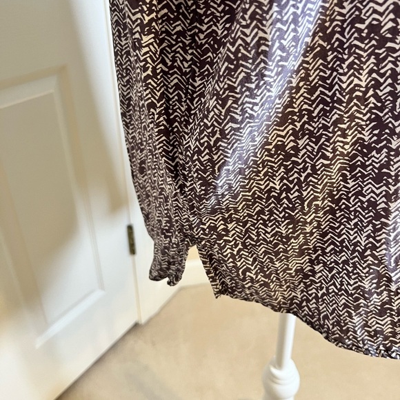 Lou and Grey Mixed Media Long Sleeve Top Grey and White Herringbone Size Large - Picture 6 of 10